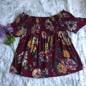 floral off shoulder top